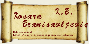 Kosara Branisavljević vizit kartica